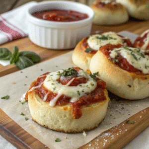 Homemade gluten free pizza rolls fresh from the oven