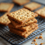 final sourdough graham crackers stacked with crumbs